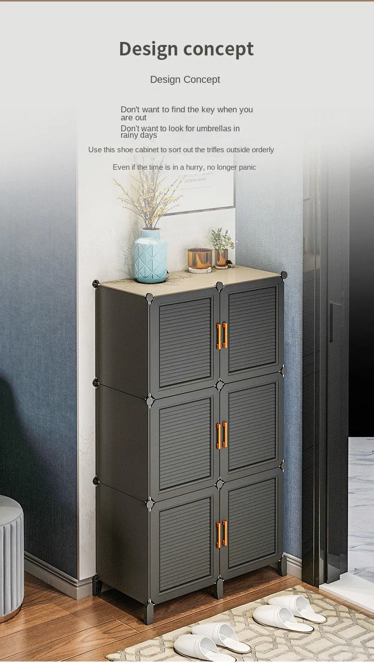 Household Furniture Living Room Simplicity Multilayer Assemble Shoerack High-Capacity Storage Shelf DustProof Plastics Shoe Rack - Image 3