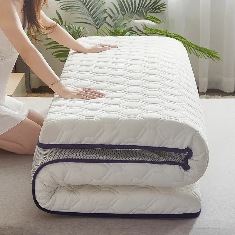 Thickened Folding Latex Mattress Home Dormitory Hotel Non-slip Single Double Cotton Mat Cushion Tatami for King Queen Size Bed - Image 5