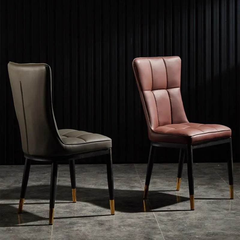 Aesthetic Luxury Dining Chairs Modern Comfortable Vanity Chair Designer Kitchen Leather Ensembles Salle À Manger Furniture - Image 5