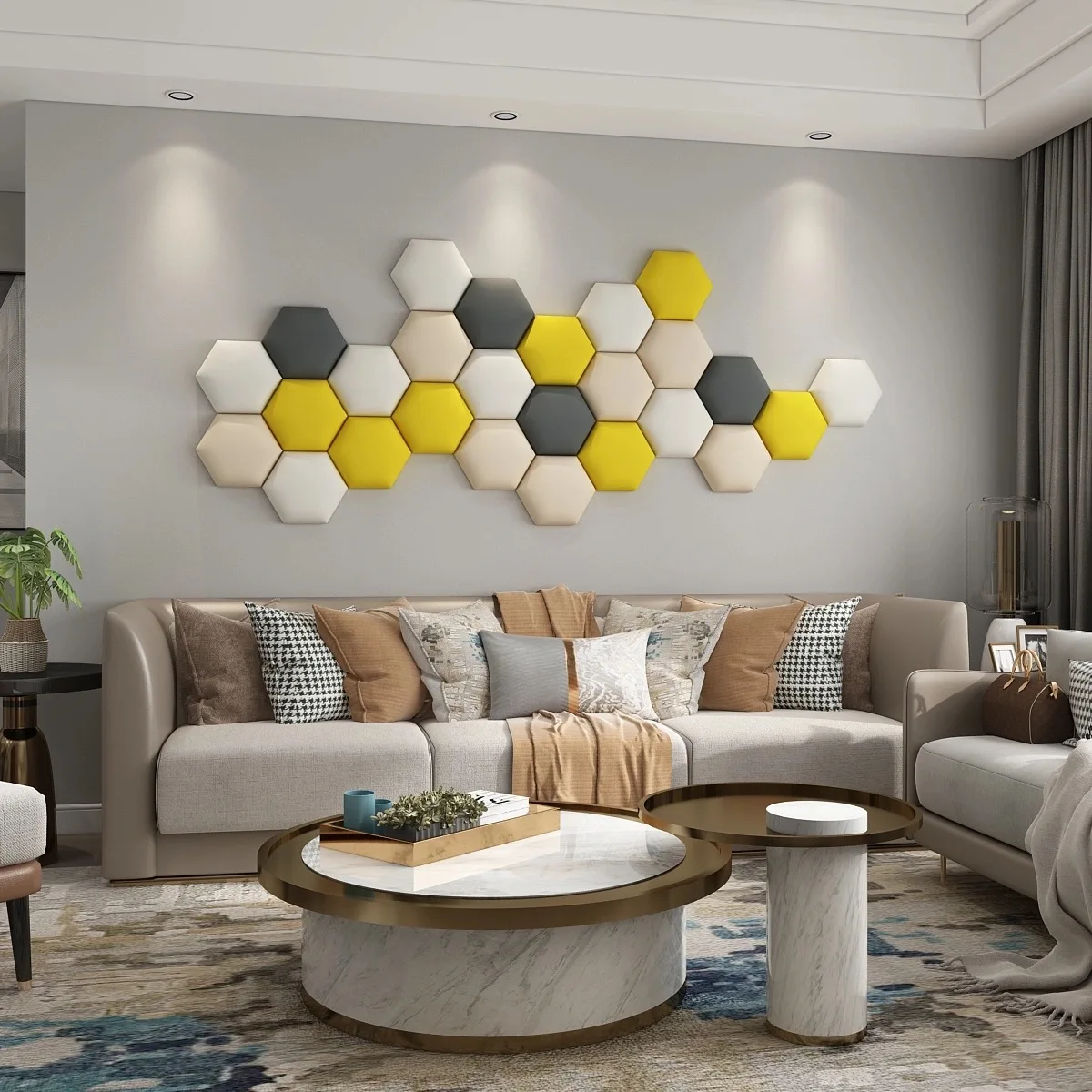 Multi-colour Hexagonal Headboard Bed Soft Bag Set 3D Wall Sticker Tatami Bed Headboards Wall Decor Aesthetic Home Decoration Art - Image 6