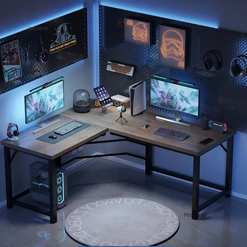 Nordic Corner Computer Desks Desktop Gaming Tables Home Double Desks Bedroom Office Desks Creative Corner Student Study Table A - Image 3
