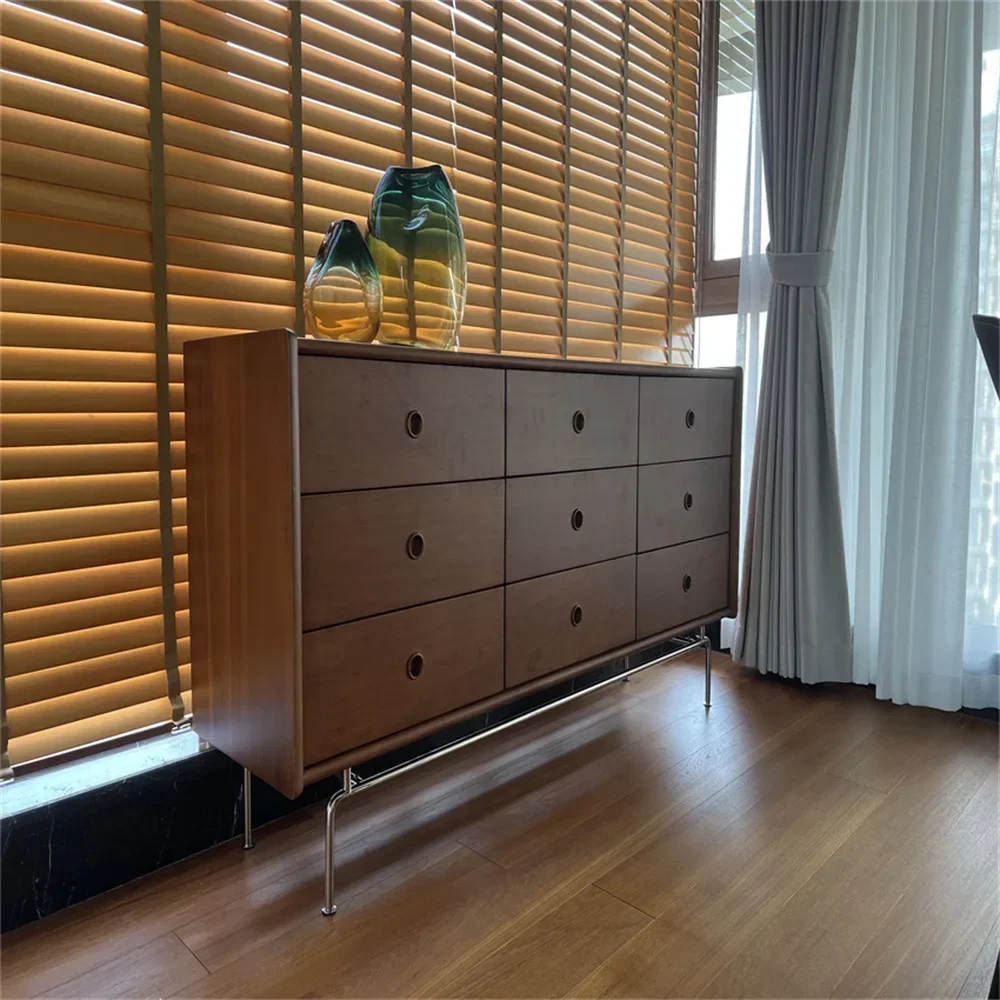 Large Chest of 5 Drawers Sideboard Buffet Cabinet Bedroom Cabinet with Wood Drawers Organizer Living Room Side Table Hallway - Image 3
