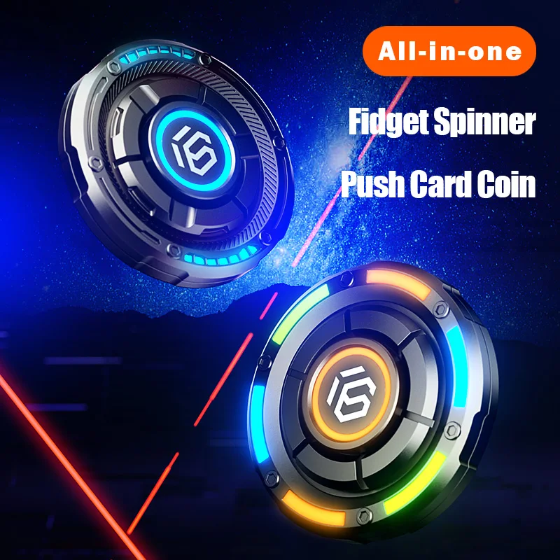 Fidget Spinner Papa Coin Push Card Stress Reliever Toys Metal Fingertip Gyroscope Spinning Top Desk EDC for Adults Kids Gift - Image 5