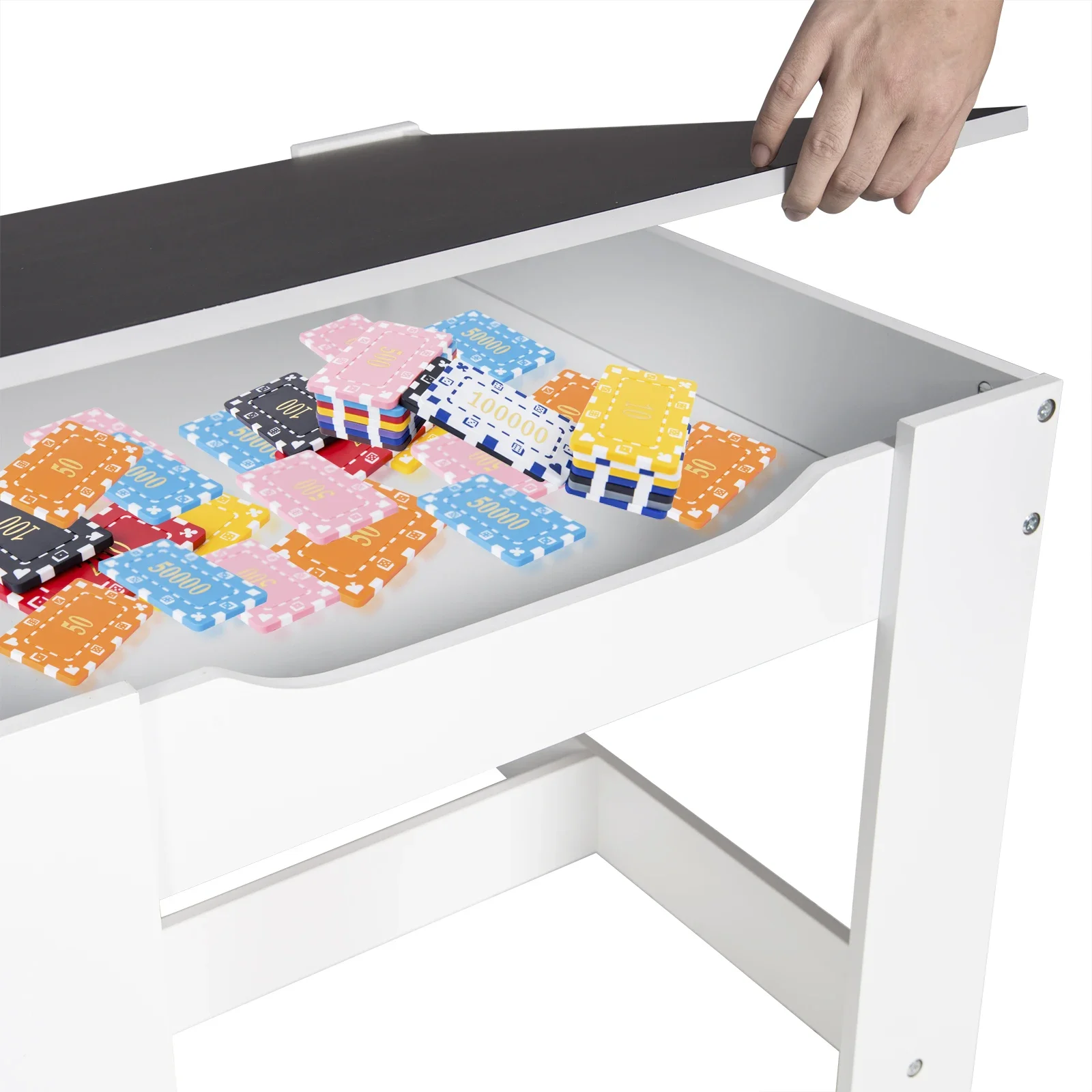 Wood KID Children Table with 2 Chairs Kindergarten Baby Games Home Painting Desk with Storage Space Children's Furniture - Image 3