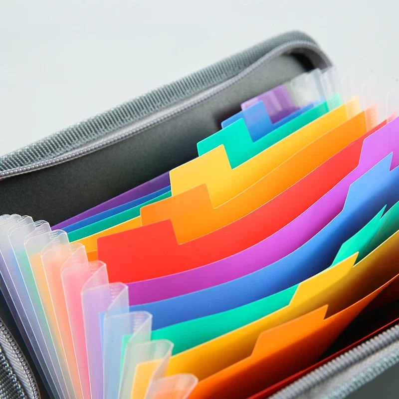 A6 Colorful Expanding File Folder Bag Wallet 13 Compartment File Pouch Bill Pouch Document Zipper Organizer Office Supplies - Image 4