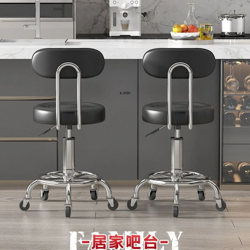 Stools Bar Chairs Bar Stools Lifting Rotating Home Backrests Round Stools Hairdressing Chairs Barber Shop - Image 3