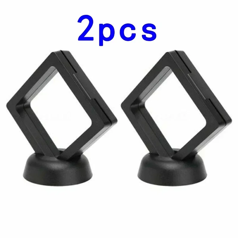 2Pcs Coin Display Stand 50*50mm Black Box Commemorative Coin Gift Decoration Multifunction Coin Showing Stand Holder - Image 2