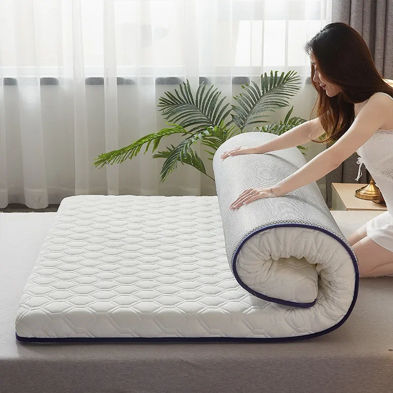 Thickened Folding Latex Mattress Home Dormitory Hotel Non-slip Single Double Cotton Mat Cushion Tatami for King Queen Size Bed - Image 3