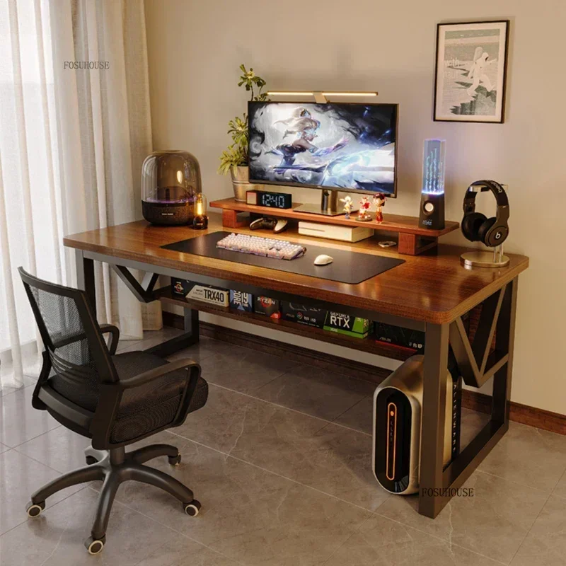 Modern Simple Wooden Computer Desks Desktop Household Office Desks Rectangular Bedroom Double Table E-sports Gaming Tables A - Image 3