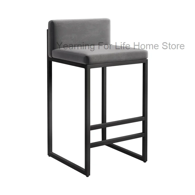 Midcentury Counter Bar Stools Kitchen Modern Reception Single Barber Bar Chair Live Room Soft Taburete Alto Indoor Furniture - Image 6