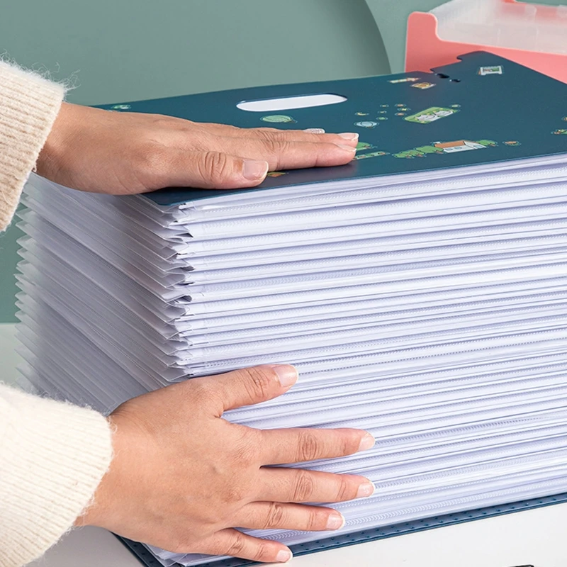 C2 13 Grids Folder A4 Accordion Clear Index Labels Expanding Document Folder File Organizer Desk Management For Office Cabinet - Image 5