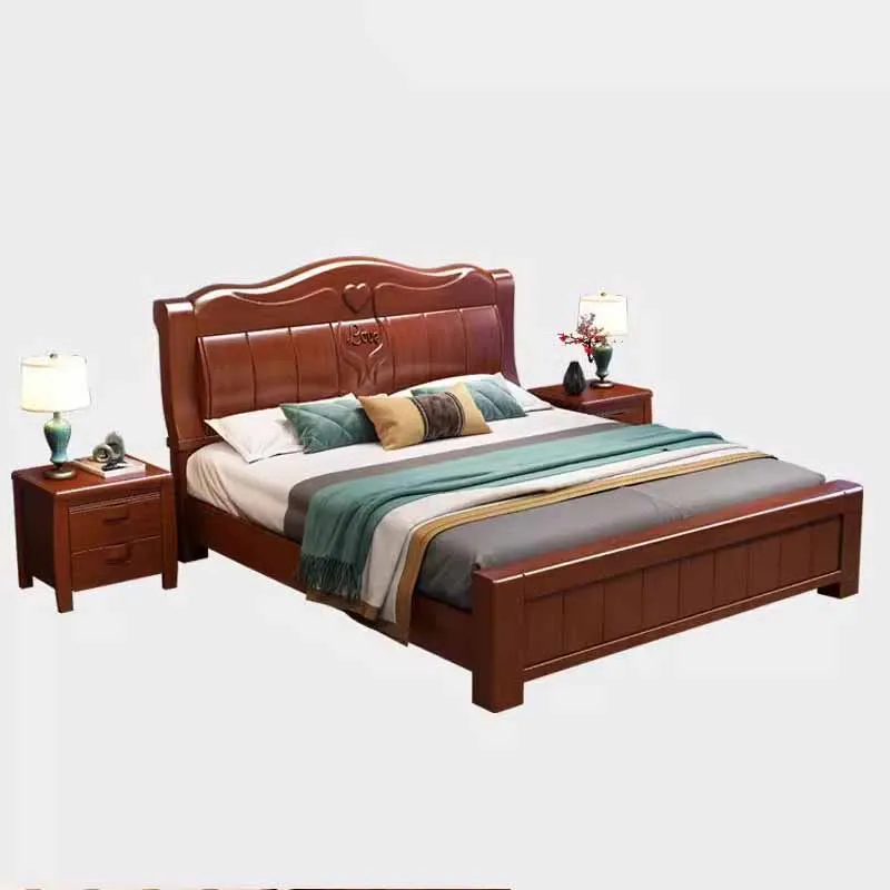 high end waterproof double bed european wood 2 person wooden modern luxury beds queen twin european camas de casal furniture - Image 4