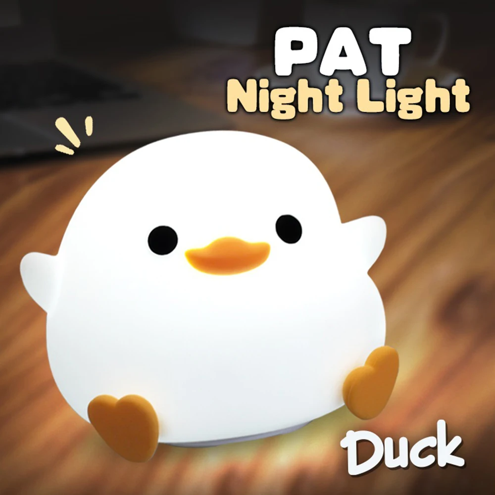 Cute Silicone Capybara Night Light Children's Gift USB Rechargeable Animal Touch Bedside Slepp Lamp - Image 3