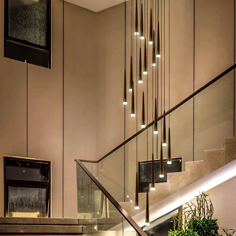 Modern ring stairs led lights pendant light lamps for living room led Chandeliers for dining room hanging light indoor lighting - Image 3