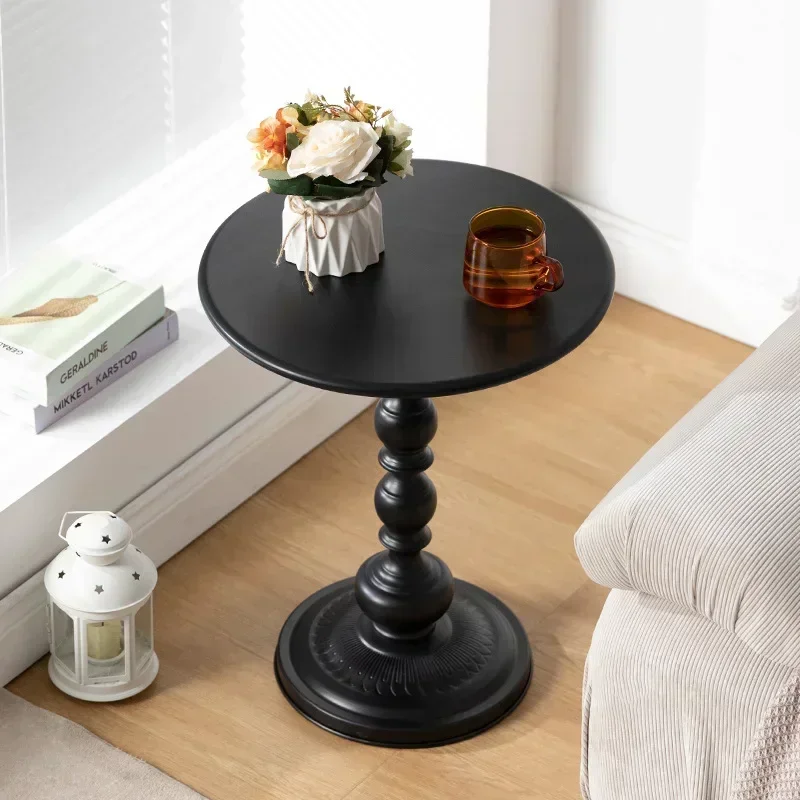 American Style Coffee Table Living Room Sofa Side Retro Iron Small Round Table Bedside Balcony Corner Desk Decor Furniture - Image 5
