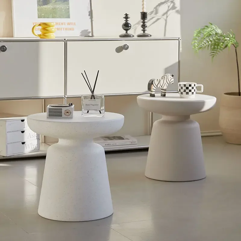 Living Room Sofa Side Table Plastic Small Round Table Modern Simple Mushroom Hourglass Coffee Table Bedroom Bedside Tables - Image 3