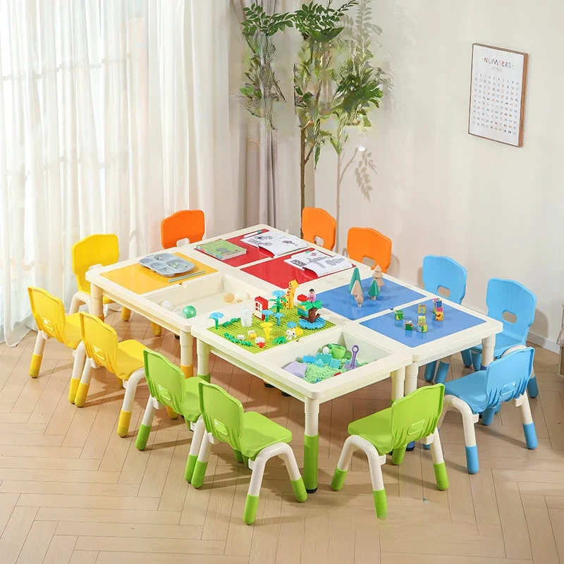 Children Study Desk Children's Set School Furniture Tables Kids Table Elementary Child Childrens Classroom Chair Room Supplies - Image 2