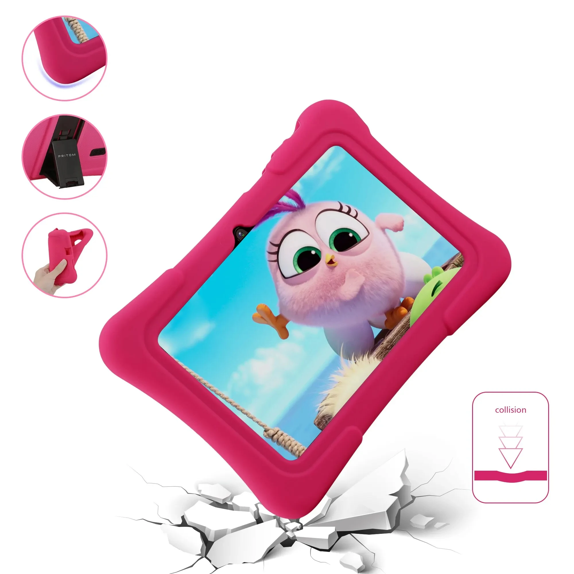 PRITOM 7 Inch Kids Tablet Core Android 10 32GB WiFi Bluetooth Educational Software Installed 2GB+128GB running memory warranty - Image 4