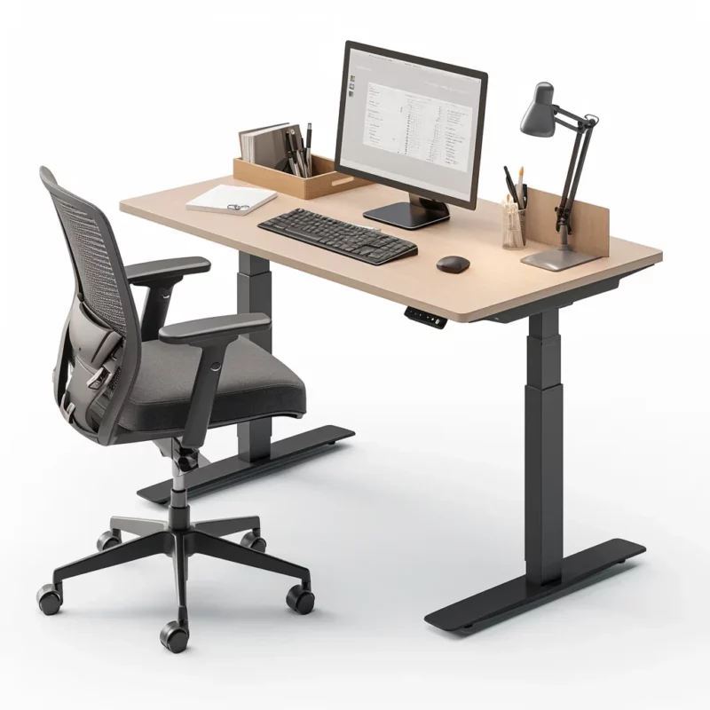 Manual Standing Desk, Office Table, Adjustable Desk, Lift Mechanism, Computer Desk for Gaming PC, Superior Quality