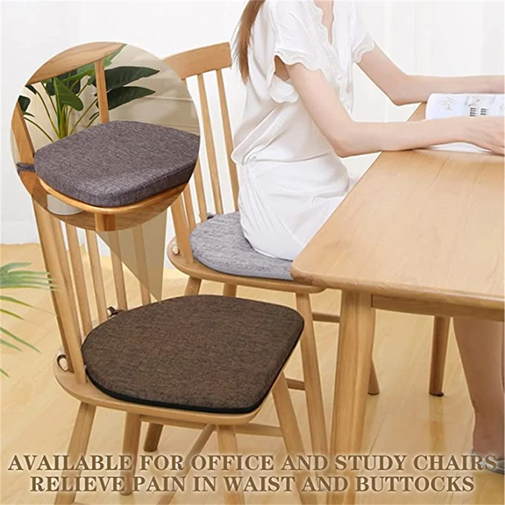 Chair Pads Non-Slip Seat Cushions Soft Chair Pad with Ties Horseshoe Seat Cushion For Dining Room/Office/Hotel/Garden Chairs - Image 2