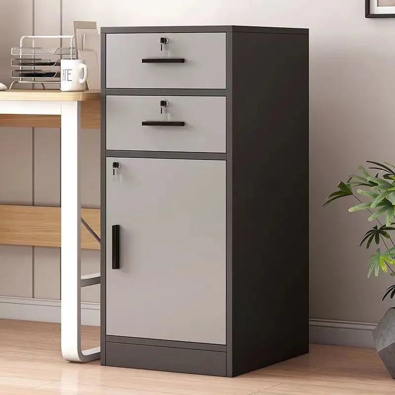 Floor Office Storage Drawer Movable File with Lock Low Table Side Cabinet Small
