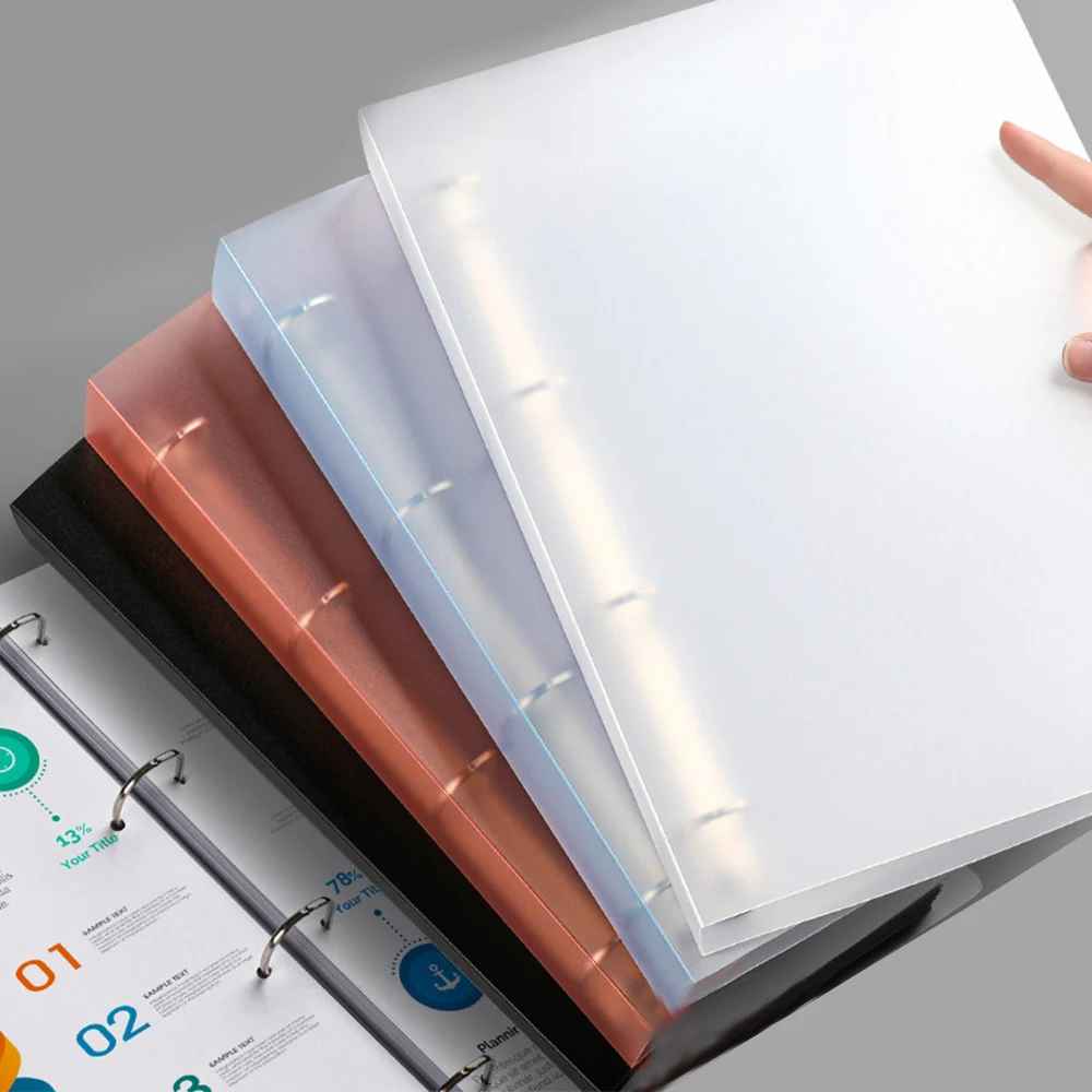 A4 Binder 4 Hole Binder D-Type Punch Folder Office Storage File Ring Waterproof Test Paper Data Storage Folder Learning Supplies - Image 2