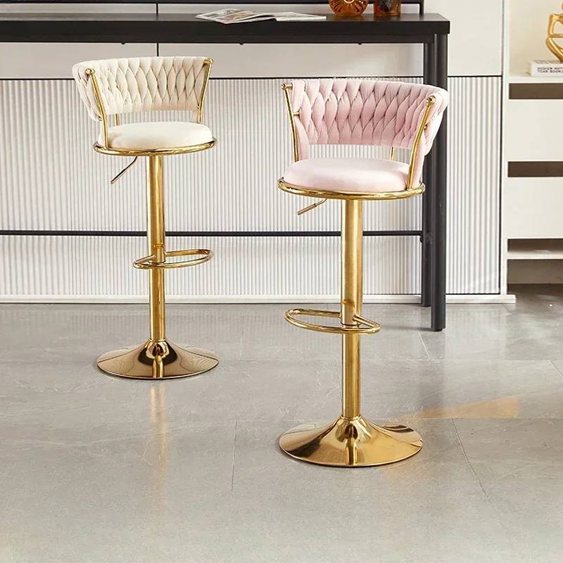 Simple Swivel Lifting Bar Chair High Stool, Nordic Back of A Chair Modern Furniture High Elastic Sponge Bar Stool - Image 3