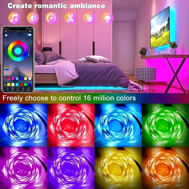 Led Strip Light RGB 5050 Led Lights 2.4G Touch Control Lamp Tape Color Change Flexible Ribbon LED Diode TV Backlight Room Decor - Image 2