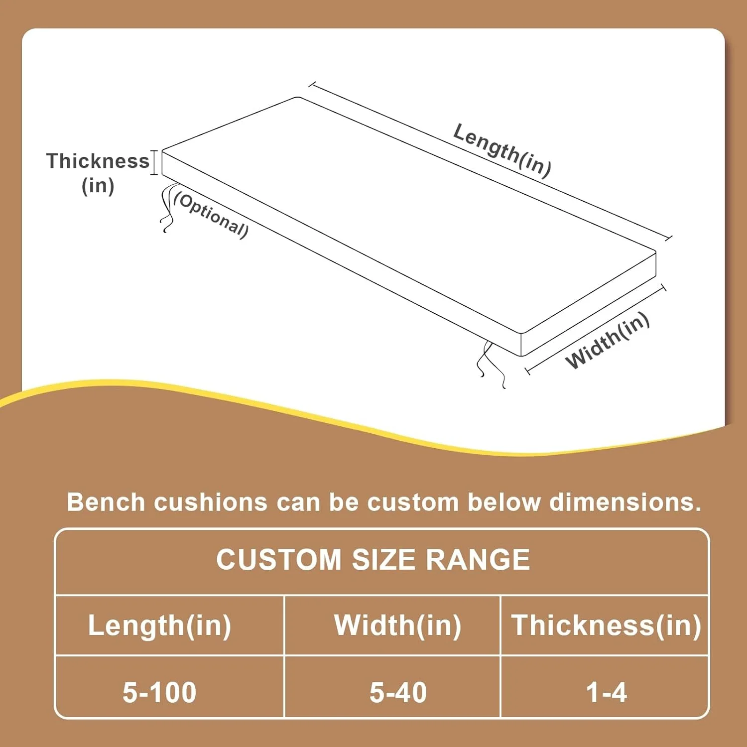 Custom Size Bench Cushions Indoor Personalized Size Seat Thick Cushions Soft Foam Furniture Cushions Long Chair Seat Pad Cushion - Image 6