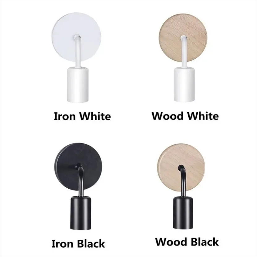 E27 Nordic Industrial Retro Wall Lamp Wooden Iron Art Lamp 110V220V Indoor Restaurant Corridor Bedroom Living Room Wall Lamp - Image 6