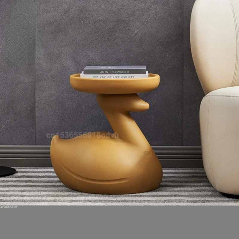 Designer Duck Shape Side Table, Creative Living Room Plastic Children's Coffee Table, Nordic Modern Minimalist Mini Tea Table - Image 2