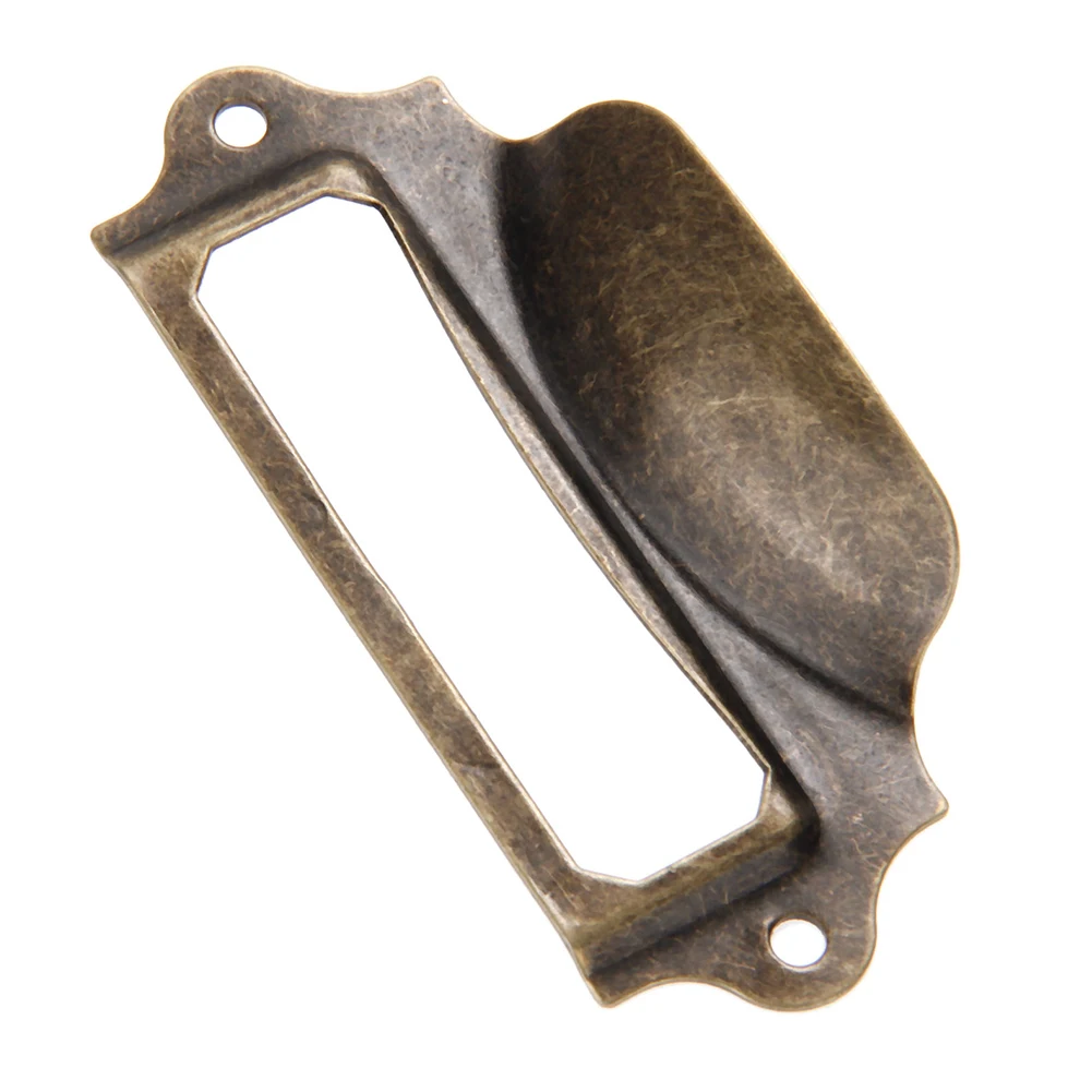 10pcs 70*30mm Drawer Handle Retro Bronze Label For Gift Box Cabinet Cupboard File Case Apothecary Furniture Hardware