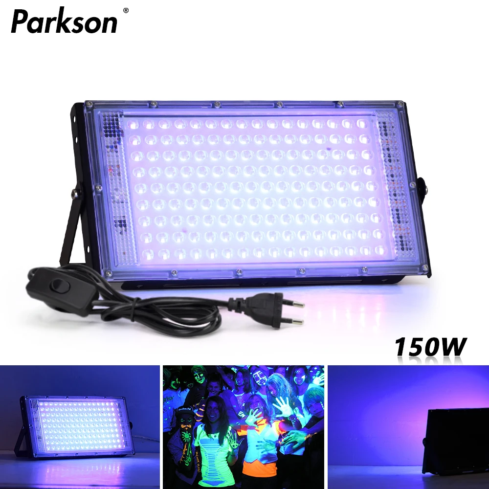 UV Led Flood Light 50W 100W 150W 220V Outdoor Floodlight 395nm 400nm Ultraviolet Fluorescent Stage Lamp LED Stage Blacklight