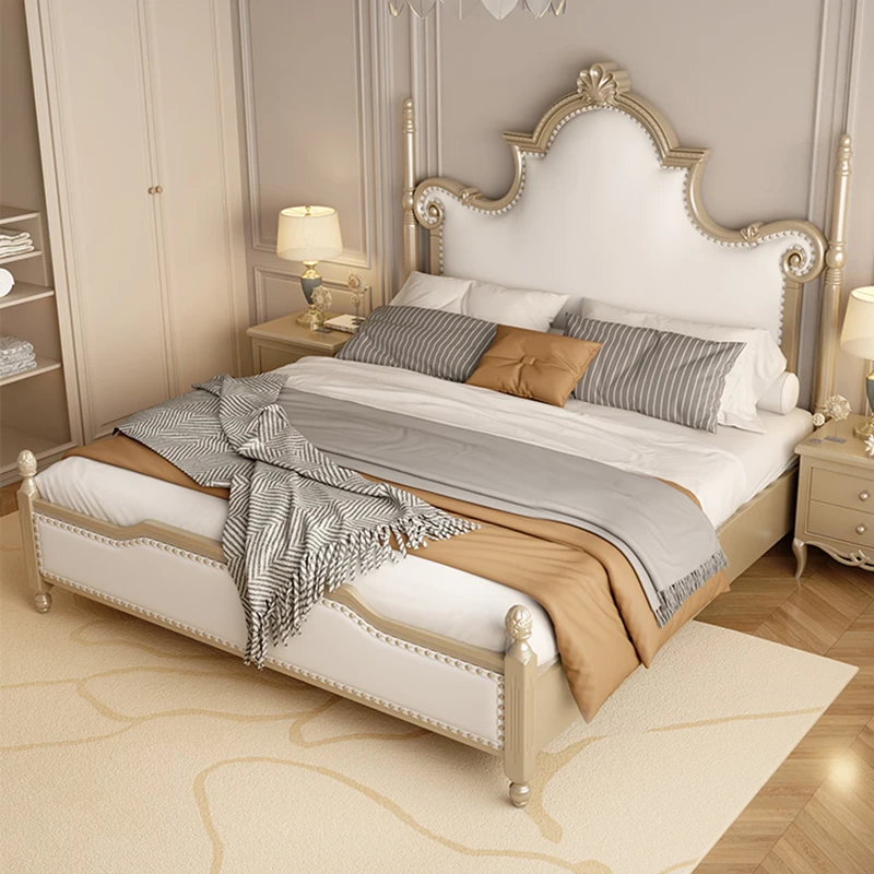 Beauty Bedroom Bed Queen Double Massage Girls Design Bed Space Saving Safe Princess Sleeping Letto Matrimoniale Hotel Furniture - Image 3