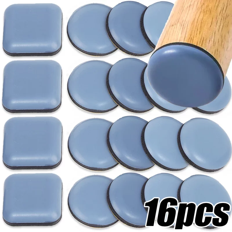 Furniture Sliders Pads Self-adhesive Sliding Block Table Chair Leg Mat Floor Protector for Hardwood Rug Teflon Rubber Material