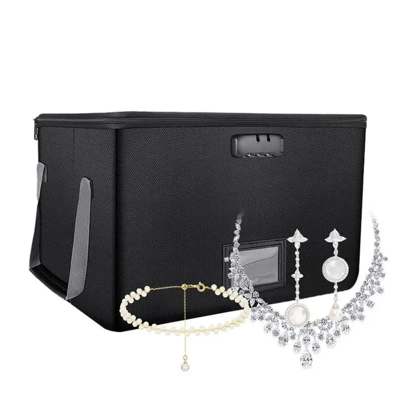 Fire Proof Document Safe Box Waterproof Safe Box Locking File Box Sealed Portable Large Capacity Filing Cabinet Organizer For