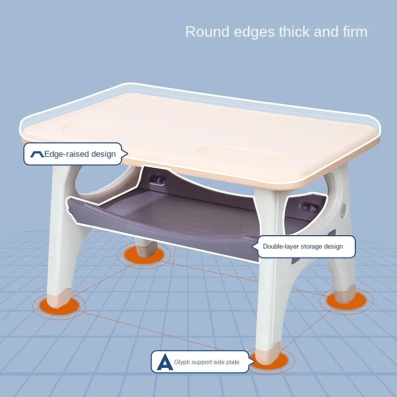 Learning Table and Chair Set for Kids Small Kindergarten Desk Baby Writing Table Household Plastic Play and Study Desk - Image 4