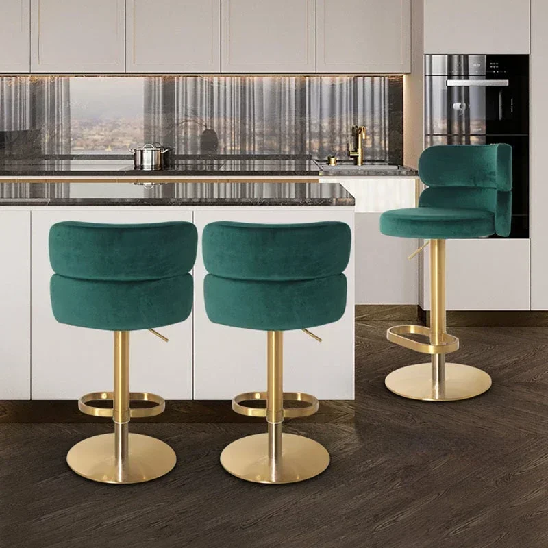 Nordic Design Bar Chair Breakfast Luxury Bar Lifting Adjustable Dinning Chair Soft Reception Bar Chairs White Salon Furniture - Image 2