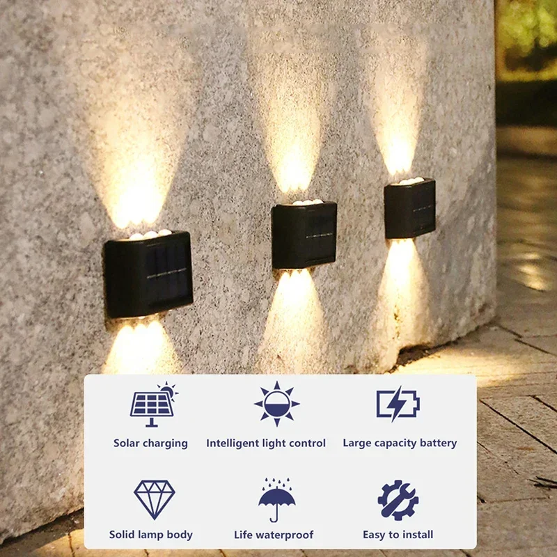 Solar Wall Lamp Outdoor Waterproof Solar Powered Light UP and Down Illuminate Home Garden Yard Decoration Outside Sunlights - Image 2