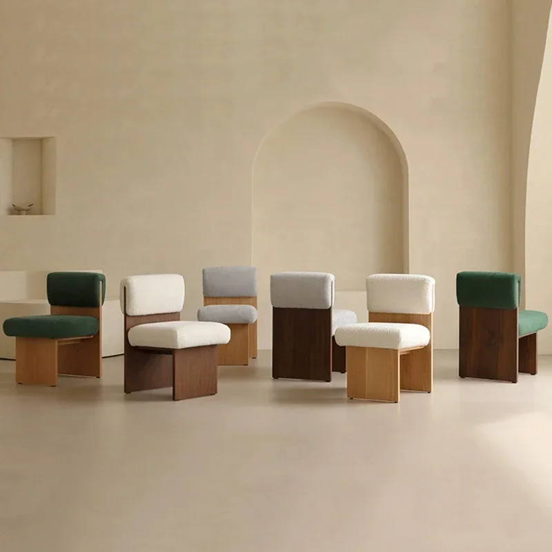 Nordic Furniture Leisure Living Room Chairs Solid Wood Dining Chair Bedroom Makeup Chair Dressing Stool Modern Single Sofa Chair - Image 6