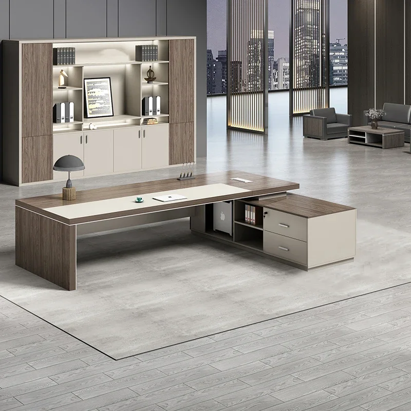 office furniture escritorio de bureau desk mdf board Design Ceo office Table executive Office Desk luxury commercial furniture - Image 4