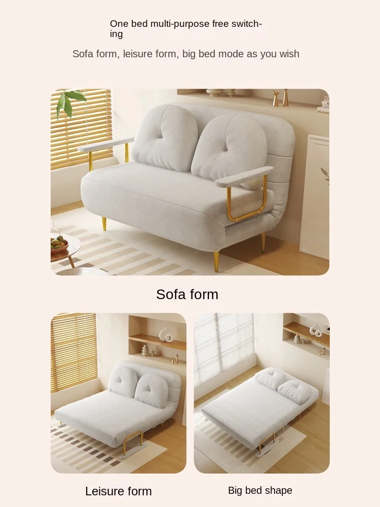 Foldable sofa bed, dual-purpose small unit living room, single and double sofa balcony - Image 3