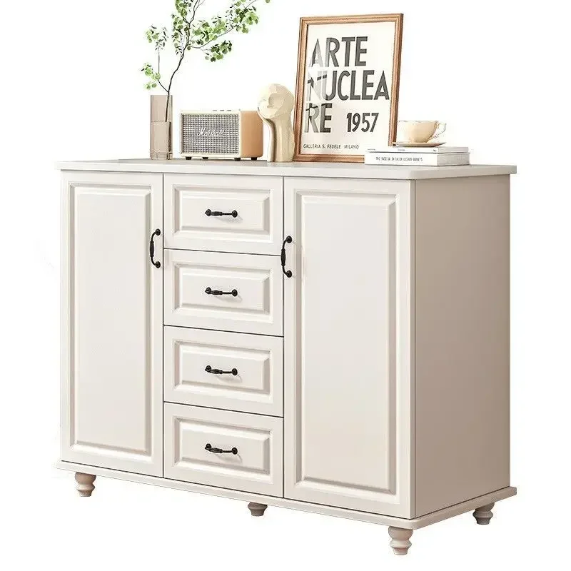 American Livingroom Set of 2 Storage Cabinet Sideboard with Wood Doors Accent Rattan Cabinet Buffet Bar Boho Console Credenza - Image 4