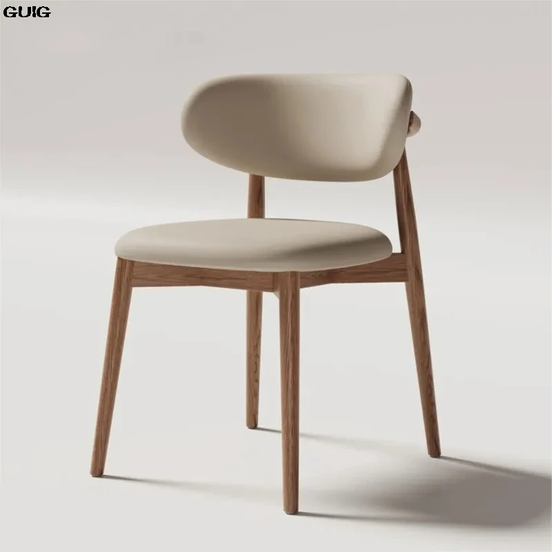 GUIG Cream Style Solid Wood Dining Chair Hotel Designer Chair Home Casual Dining Chair Modern Simple Stool Hot New - Image 2