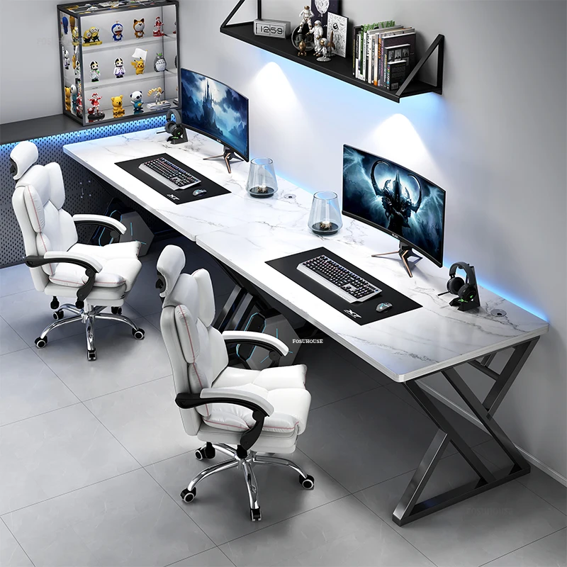 Home Double Long Computer Desks Office Furniture Desktop E-sports Gaming Tables Bedroom Simple Office Desk Student Study Table - Image 2