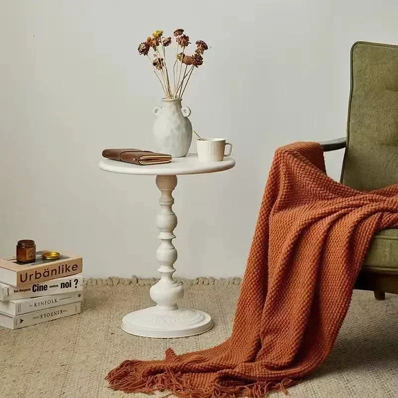 American Style Coffee Table Living Room Sofa Side Retro Iron Small Round Table Bedside Balcony Corner Desk Decor Furniture - Image 3