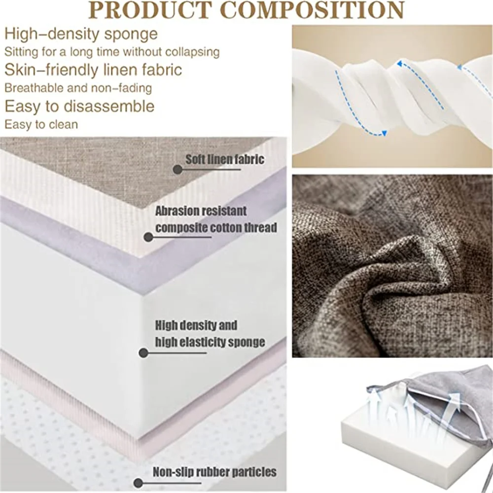 Chair Pads Non-Slip Seat Cushions Soft Chair Pad with Ties Horseshoe Seat Cushion For Dining Room/Office/Hotel/Garden Chairs - Image 3