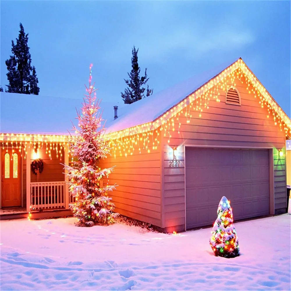 Christmas lights Curtain String Light Waterfall Outdoor Decoration 5M Droop 0.4-0.6m Fairy Led Lights for Garden Party Holiday - Image 2