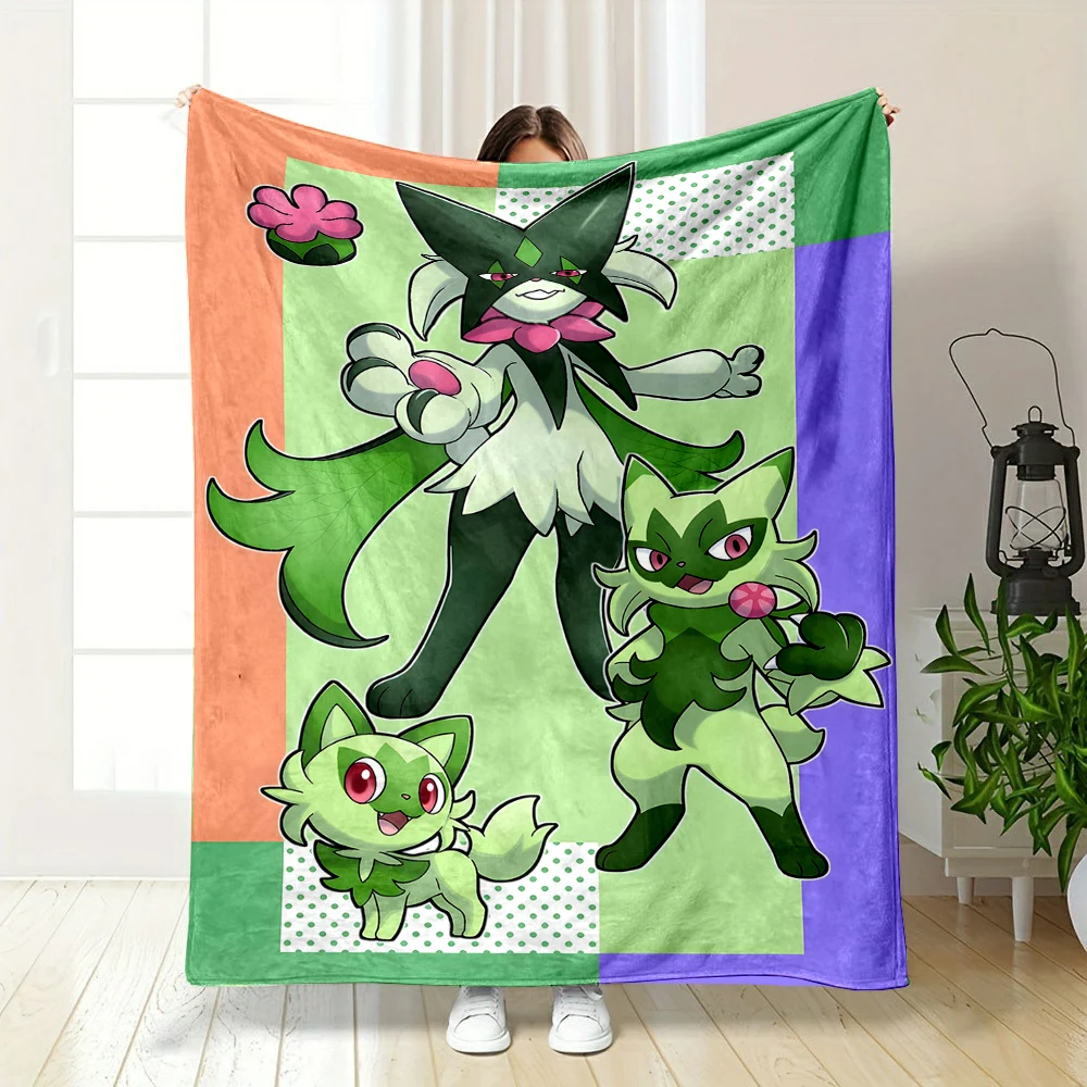 6Size Pokémon Meowscarada Pattern Blanket Warm Soft Fluffy Kids and Adult Sofa Bed Throw Blanket Suitable Outdoor Travel Camping - Image 4
