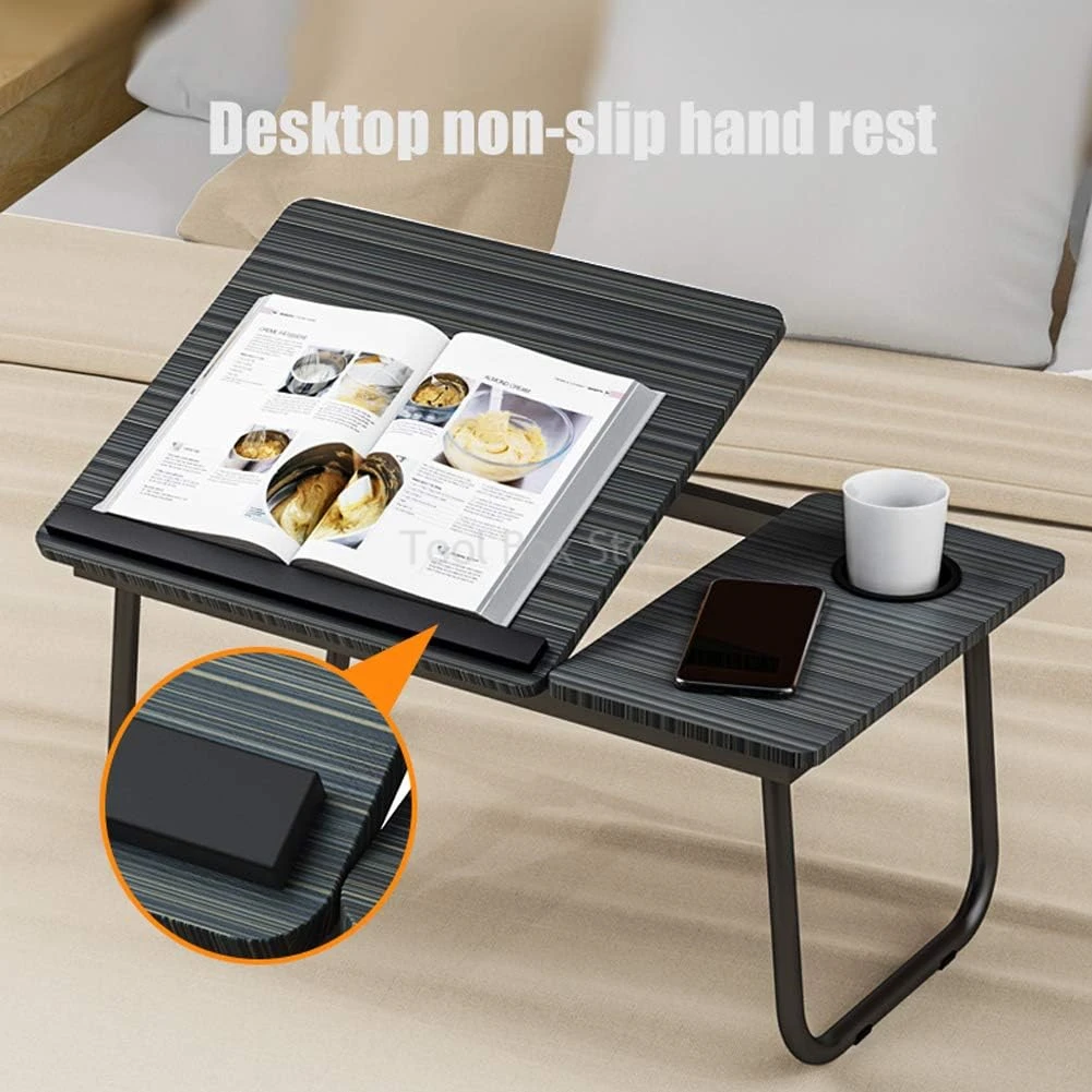 Portable Laptop Bed Table Folding Laptop Table with Cup Holder Student Dormitory Writing Desk Computer Desk Office Furniture - Image 5